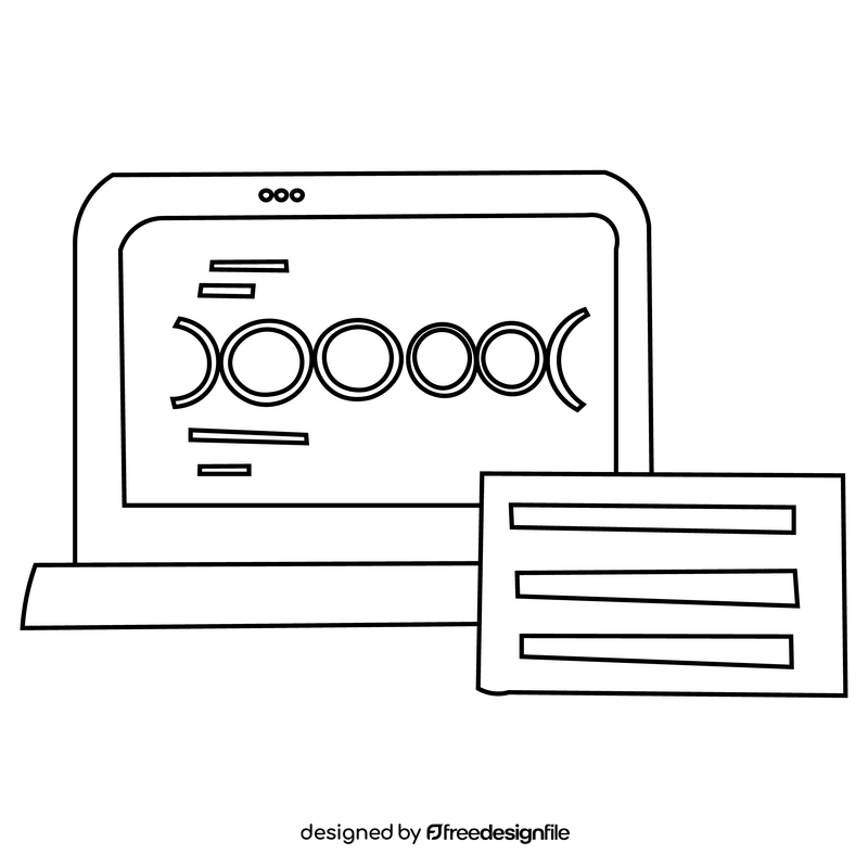 Science computer black and white clipart