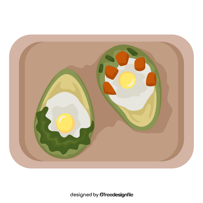 Healthy Food Baked Egg in Avocado clipart