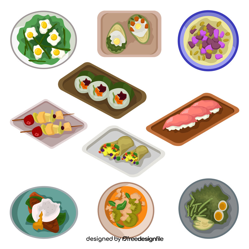 Healthy food meals vector