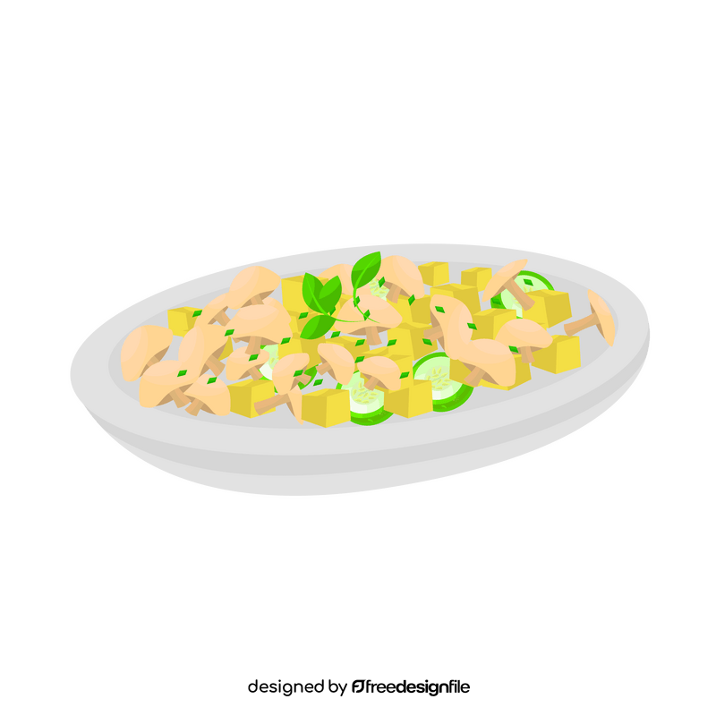 Vegetarian Food Tofu and mushroom clipart