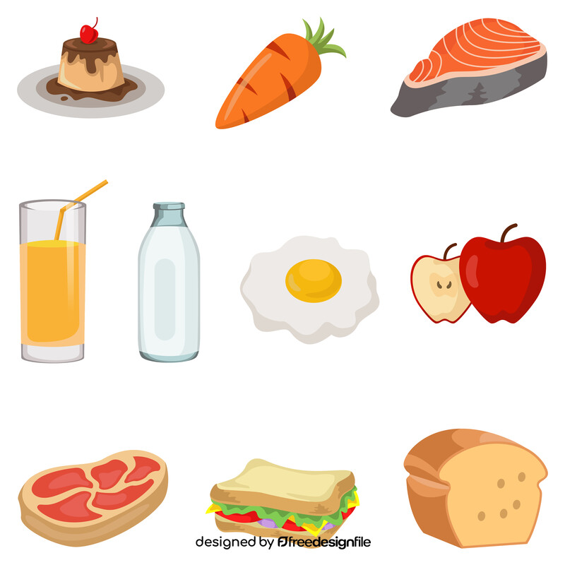 Healthy diet food set vector