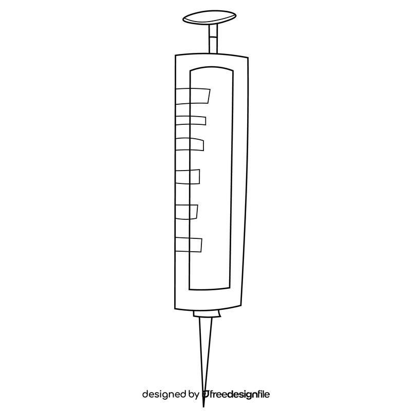 Vaccine injector black and white clipart