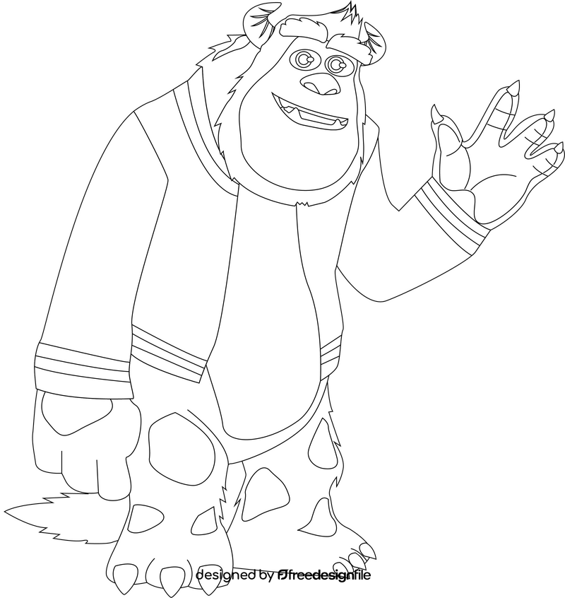 Sullivan Disney Monsters Inc drawing black and white clipart