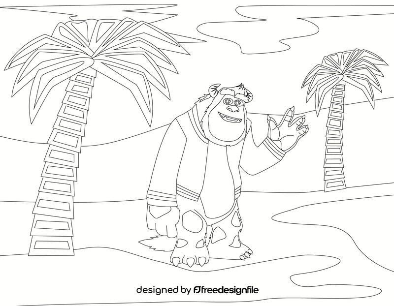 Sullivan Disney Monsters Inc drawing black and white vector