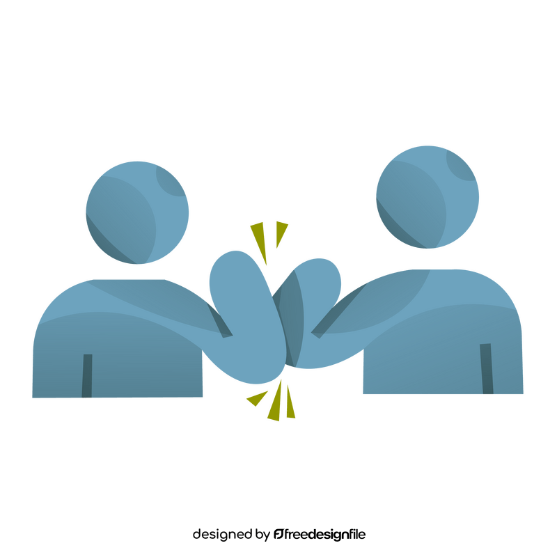 Stickman greeting by touching elbows clipart