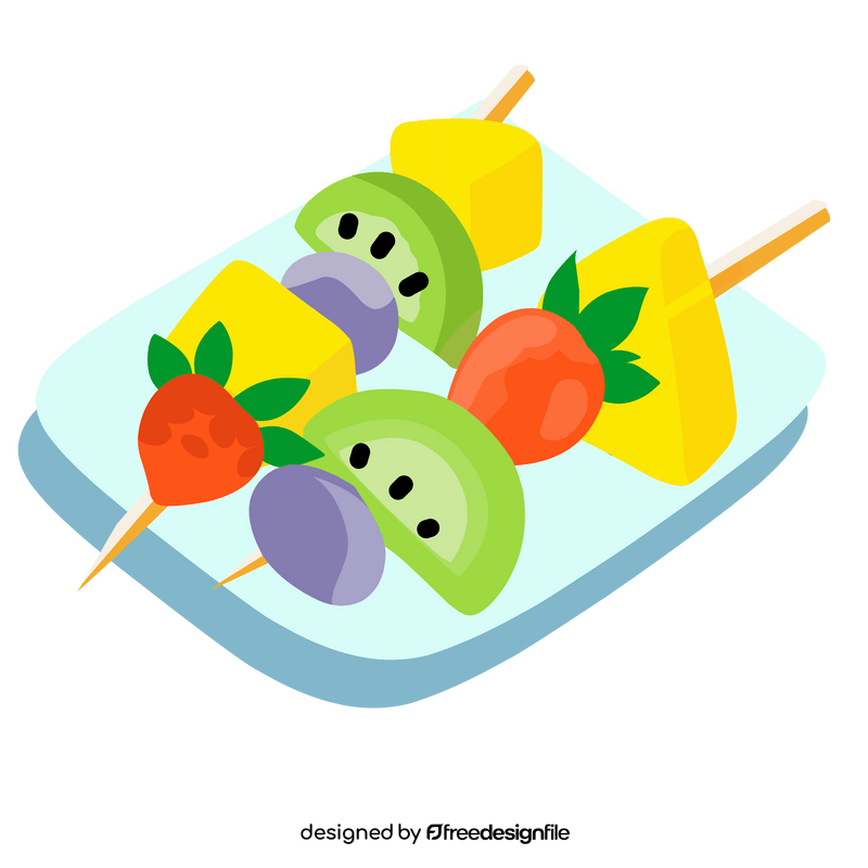 Fruit kebab cartoon clipart