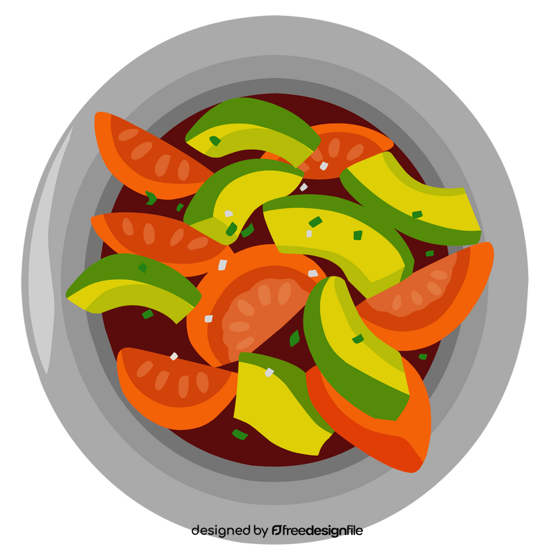 Tomato melon salad clipart