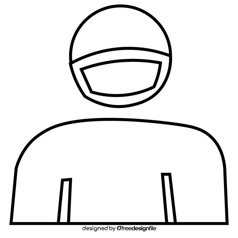 Stickman wear a facial mask black and white clipart