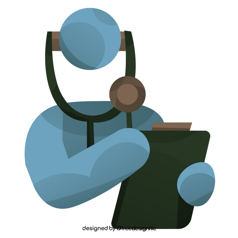 Stickman doctor with stethoscope clipart