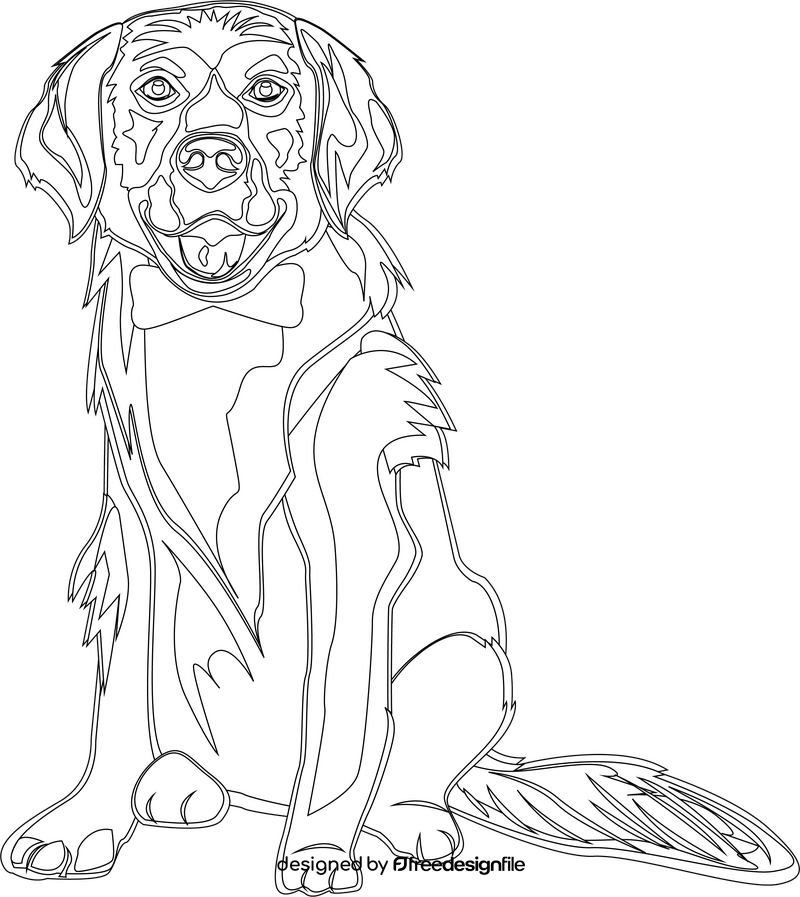 Golden retriever black and white clipart free download