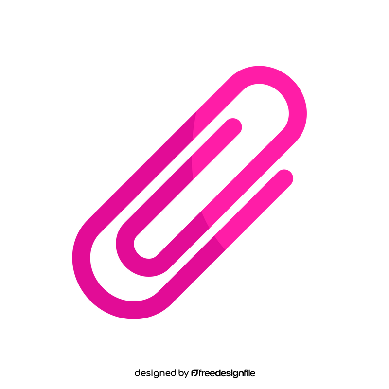 Pink paper clip clipart