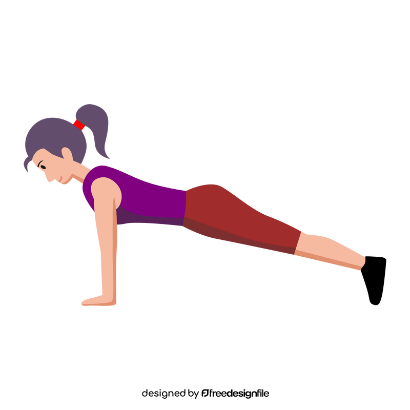 Workout exercise push up clipart