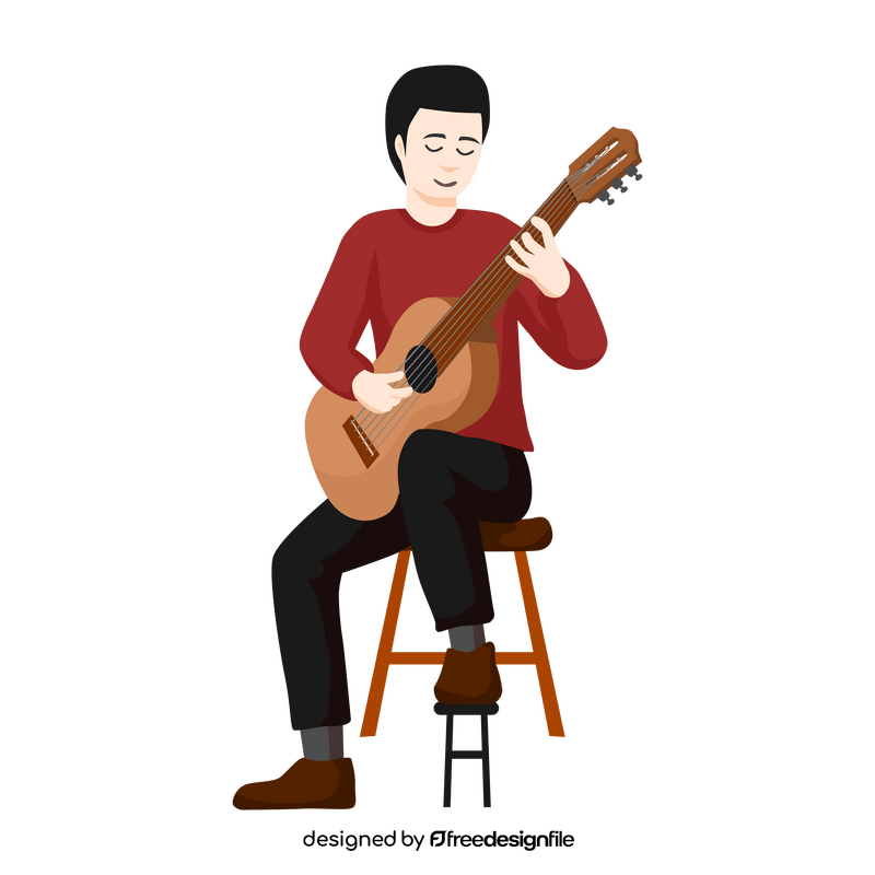 Classical guitar player clipart