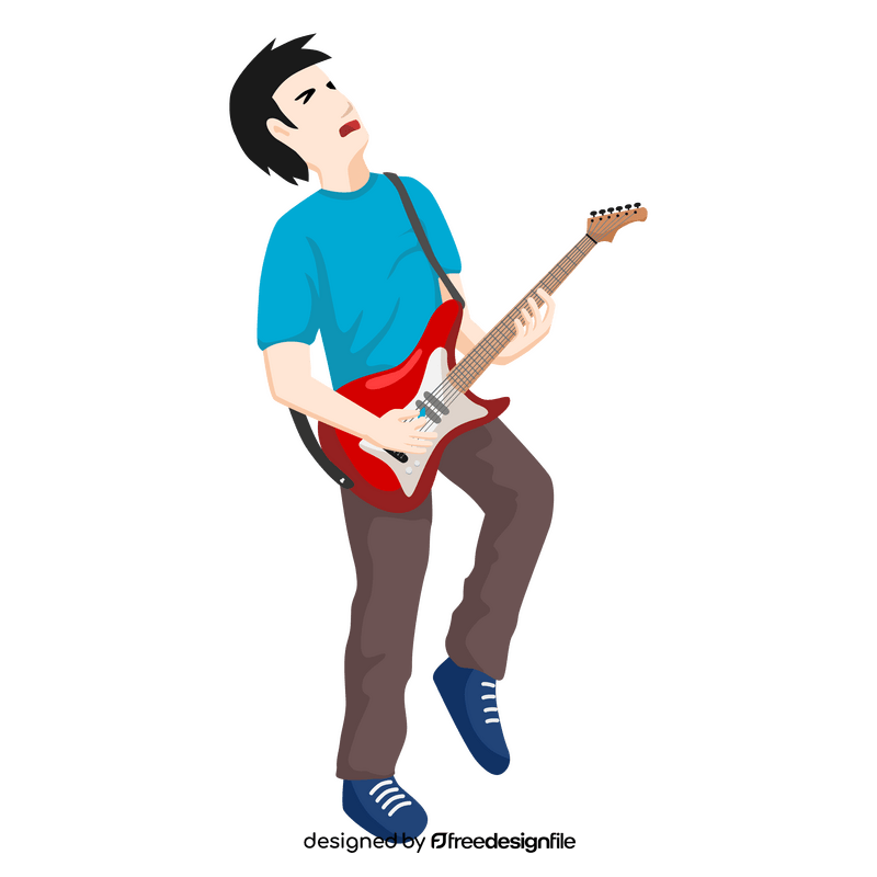 Electric guitar player clipart