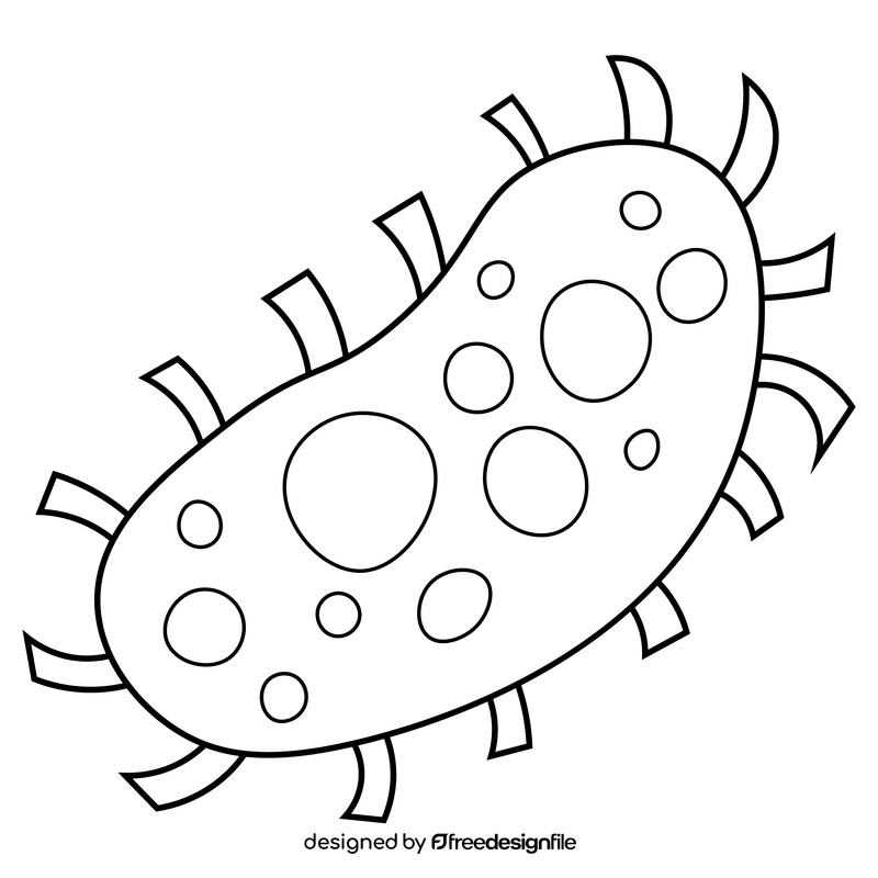 Virus cell black and white clipart