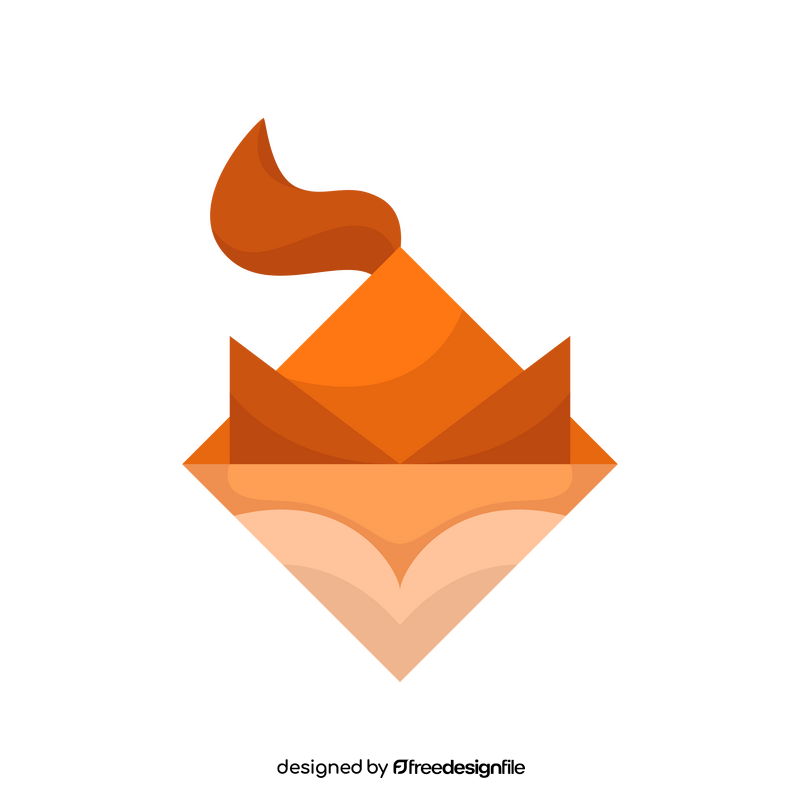 Origami fox clipart