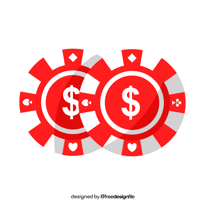 Poker chips, casino clipart