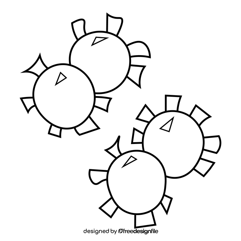 Micro viruses black and white clipart