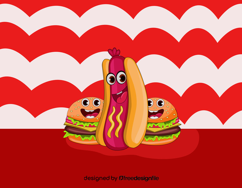 Cute hot dog vector