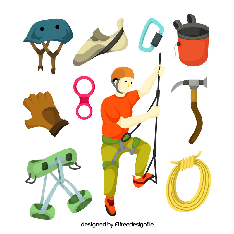 Climbing icons set vector