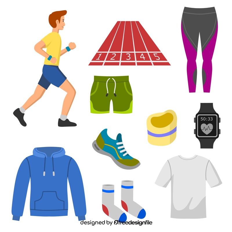 Running icons set vector