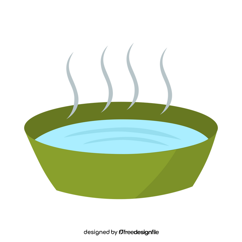 Hot water in bowl clipart