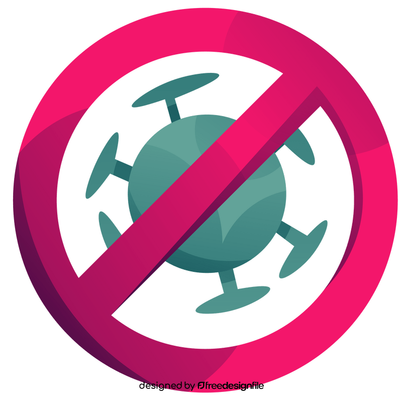 Stop coronavirus germ warning cartoon clipart