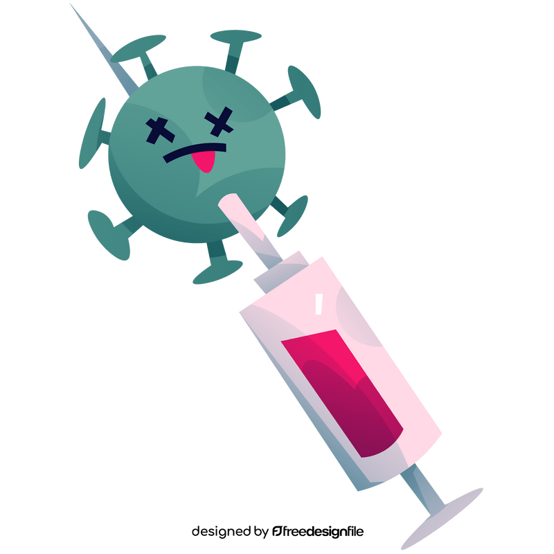 Coronavirus covid19 germ vaccine cartoon clipart