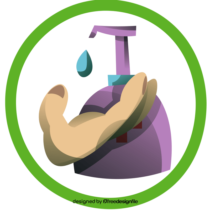 Hand washing with antiseptic cartoon clipart