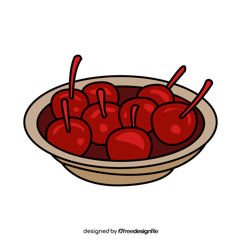 Cherries on plate clipart