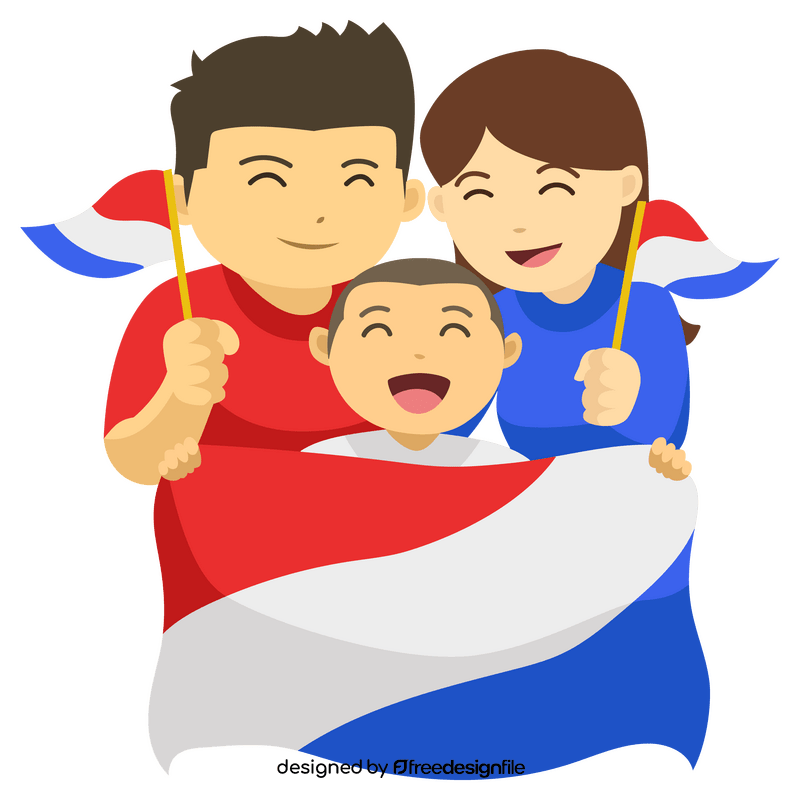 Happy US Independence day family clipart