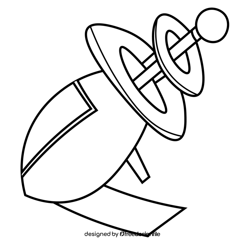 Alien blaster cartoon black and white clipart