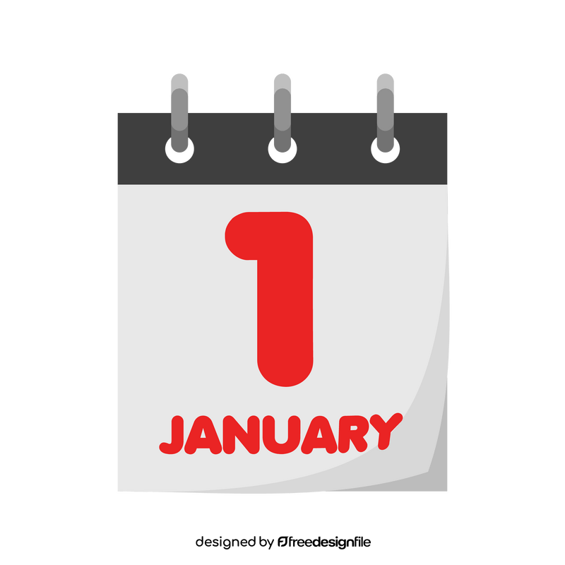 New Year calendar January 1 clipart