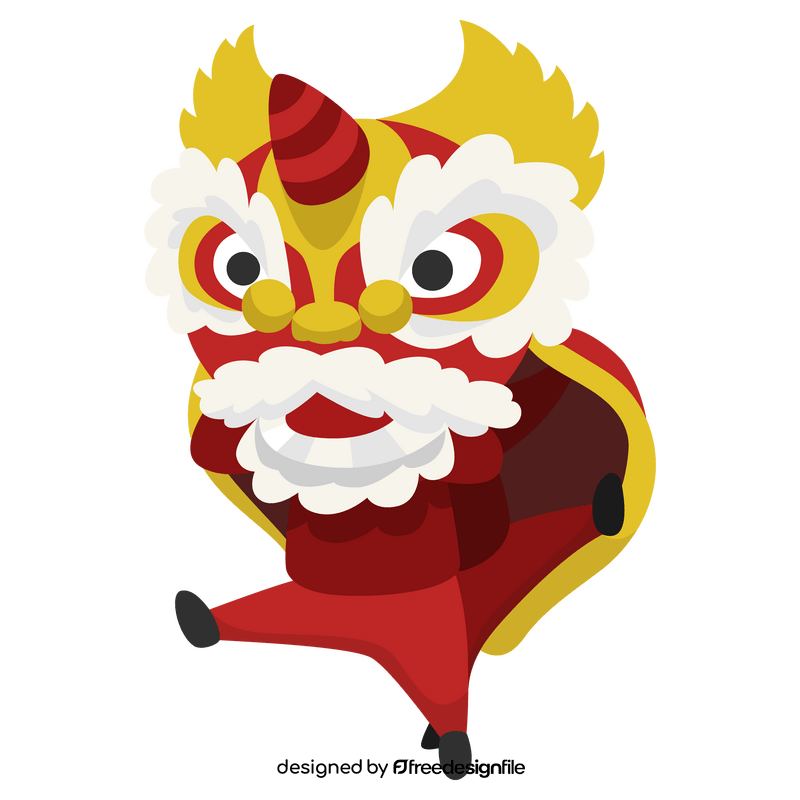 Chinese New Year lion dance clipart