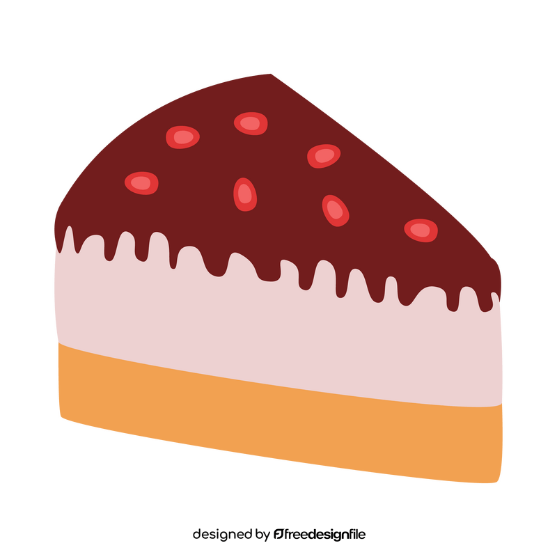 Pomegranate cake slice clipart