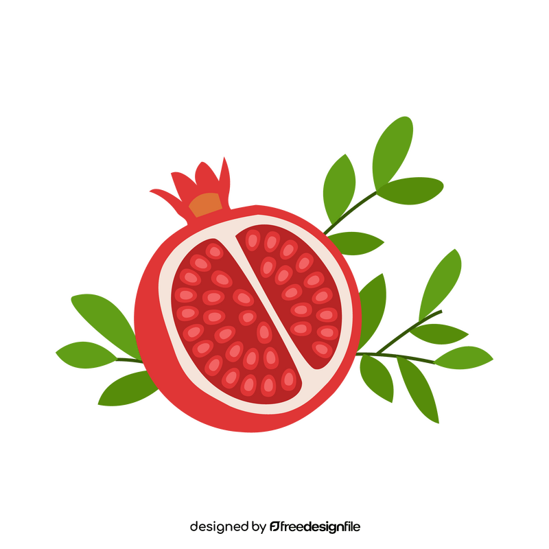 Pomegranate cut in half clipart