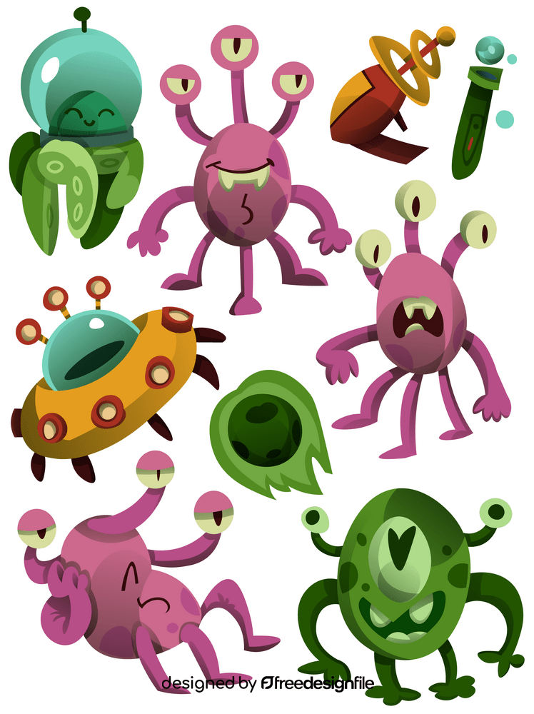 Set of aliens, monsters vector