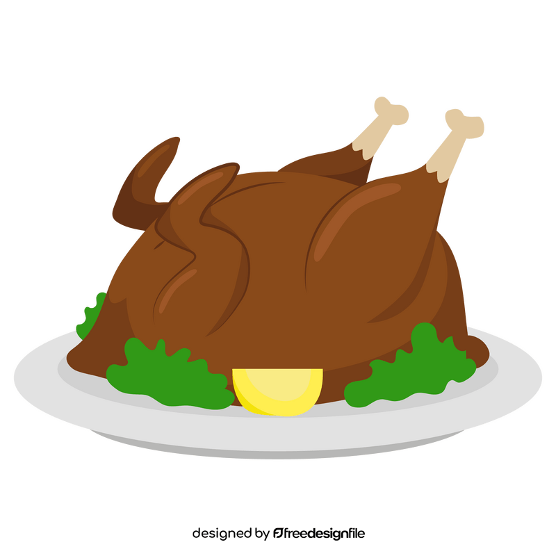 Roasted chicken thanksgiving clipart