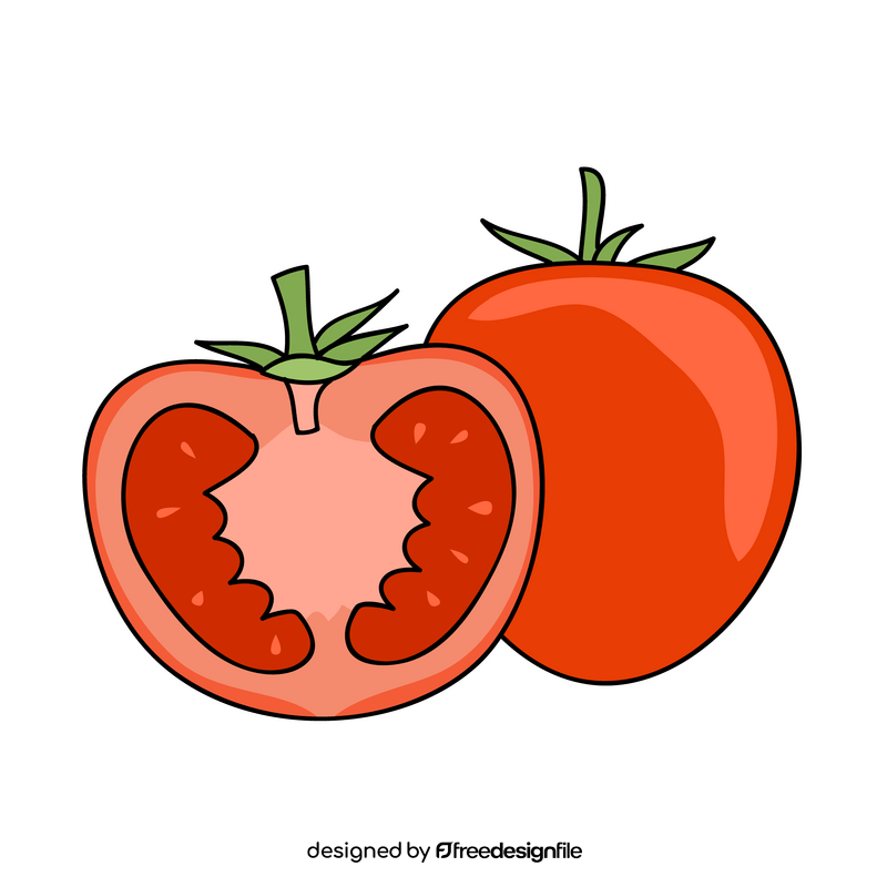 Tomato cut in half clipart