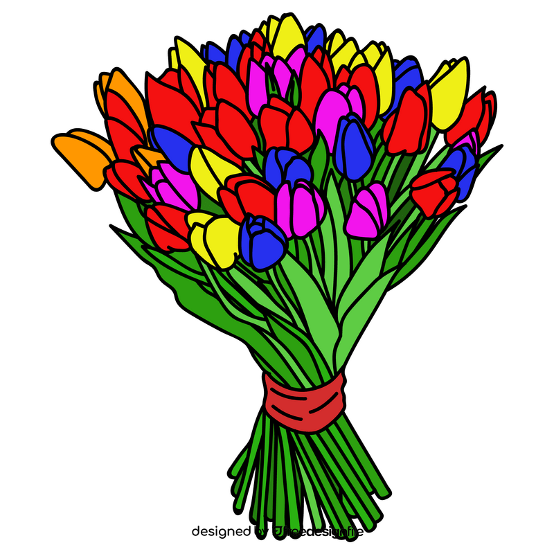 Tulip bouquet clipart