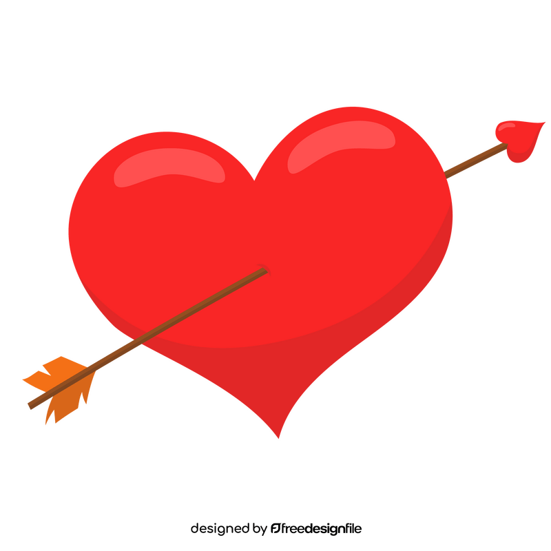 Valentine heart with arrow clipart