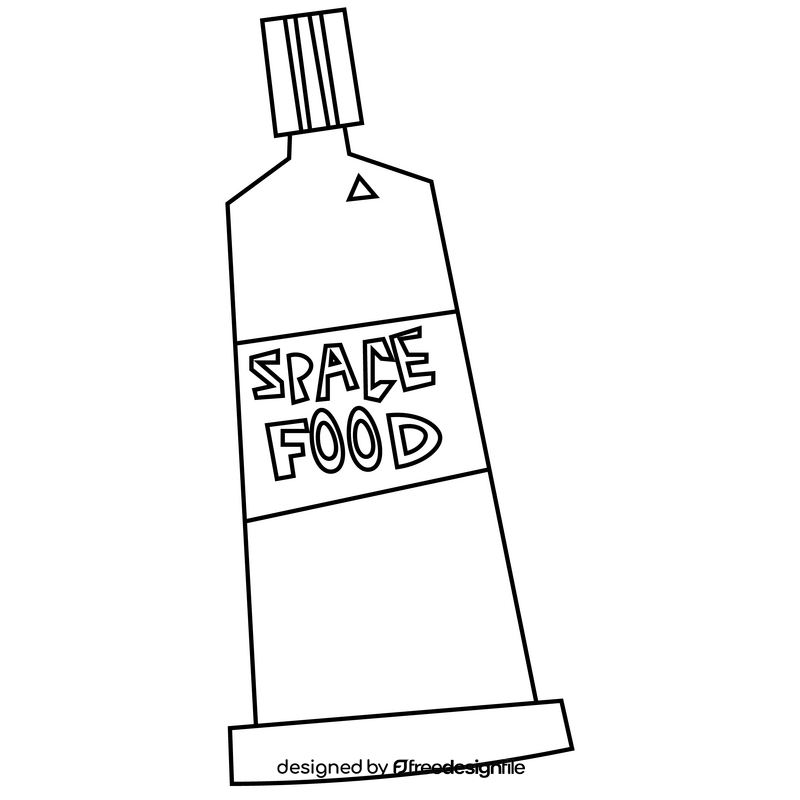 Space food illustration black and white clipart