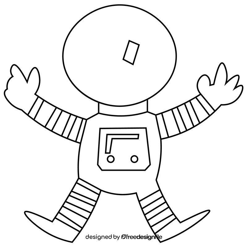 Free astronaut black and white clipart
