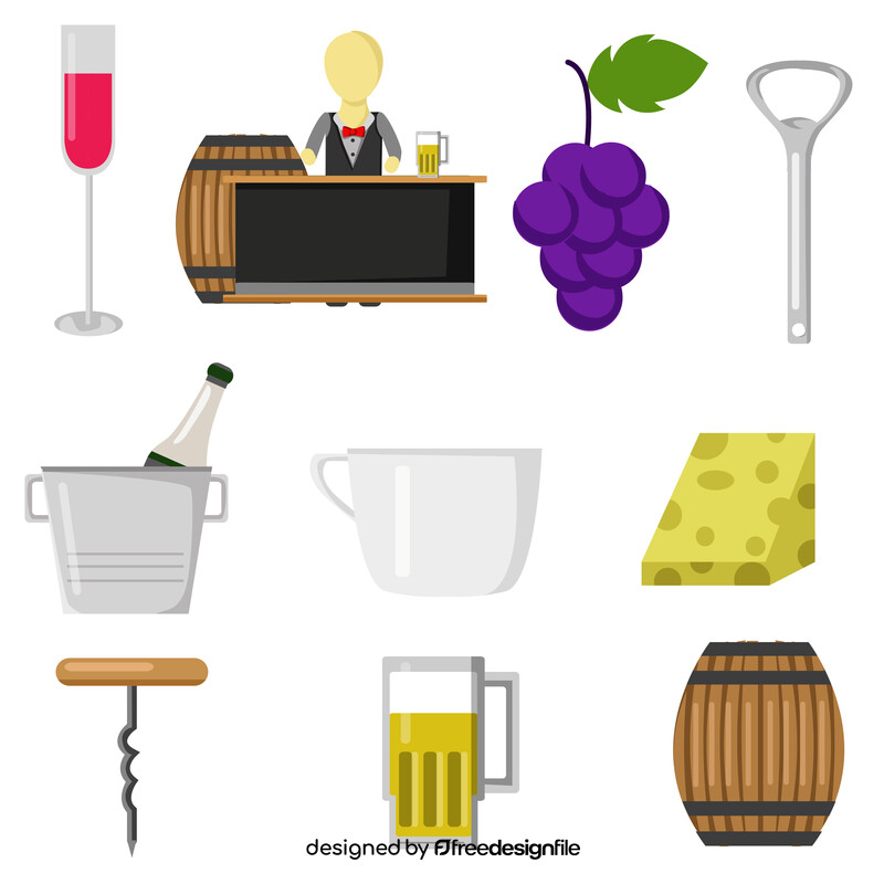 Bartender set vector