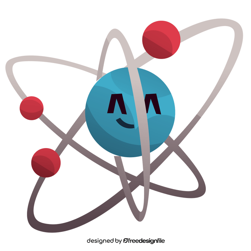Happy smiling atom clipart