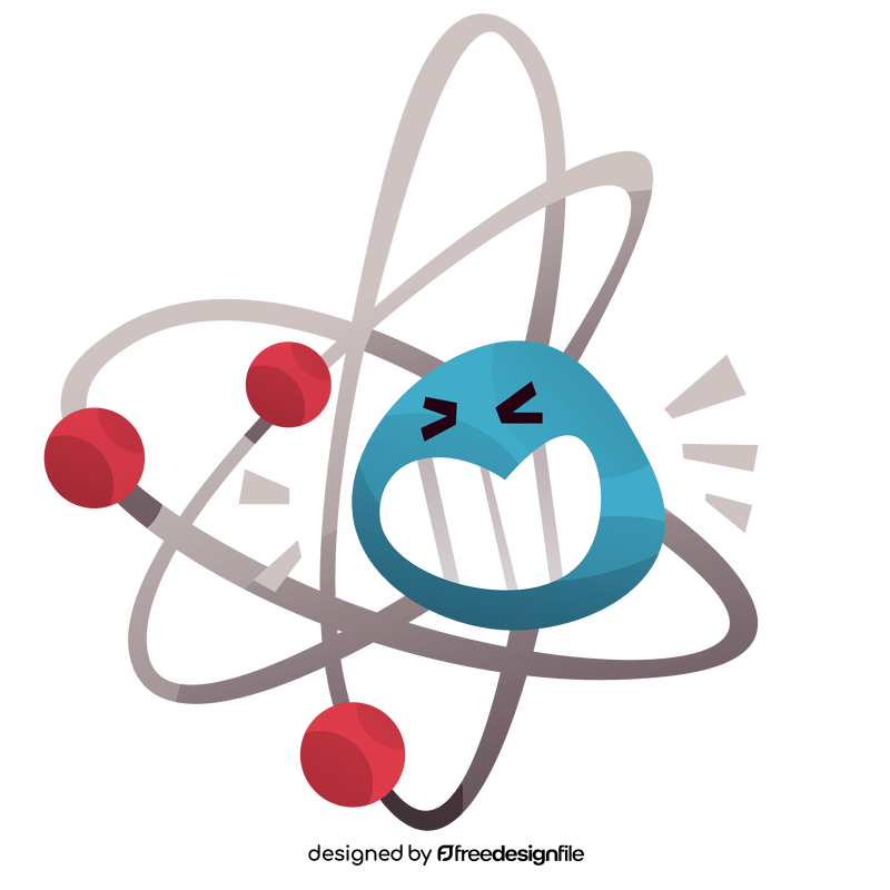 Cartoon drawn laughing atom clipart