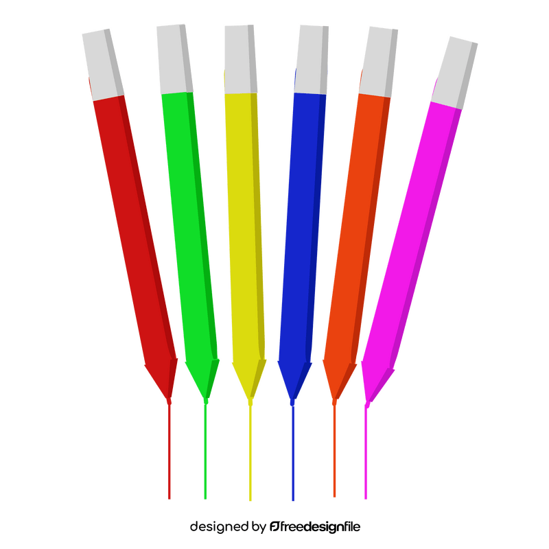 Color markers clipart