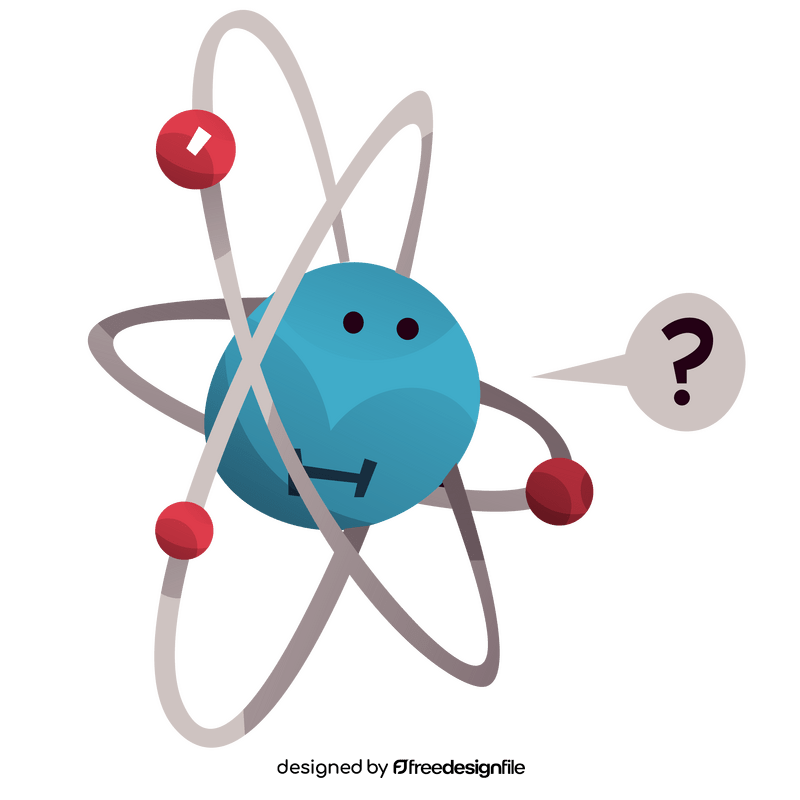 Atom confused illustration clipart