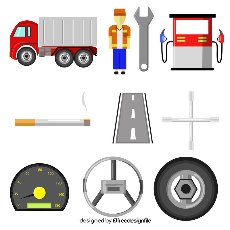 Truck driver set vector