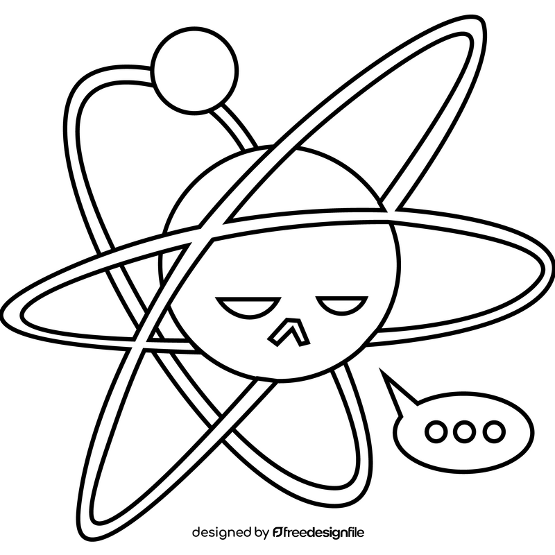 Atom upset black and white clipart